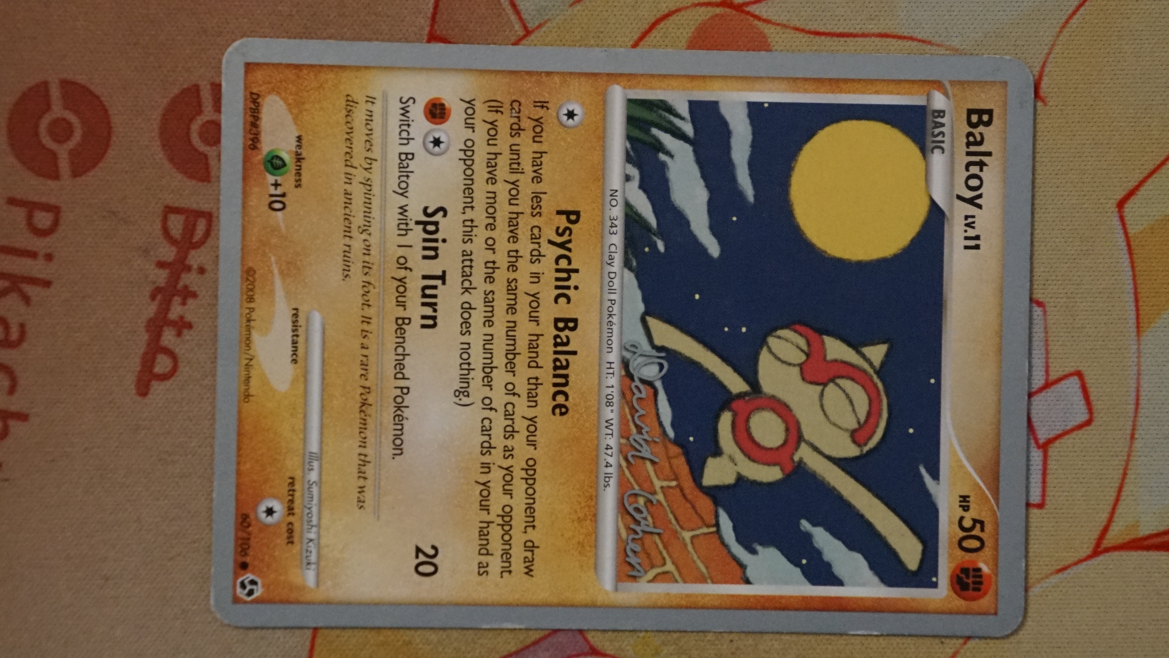 Pokemon Baltoy 60/106 World Championships 2009 Deck LP - photo 3