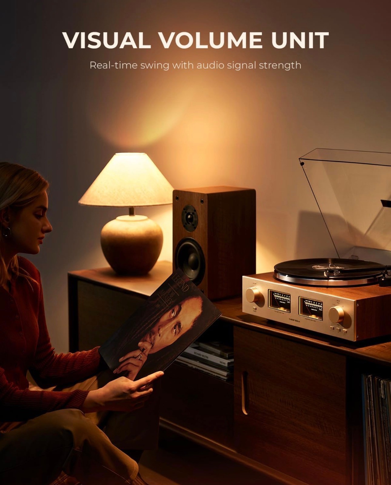 Turntable HiFire X Vinyl Record Player Duel 100W Speakers & VU M - photo 5