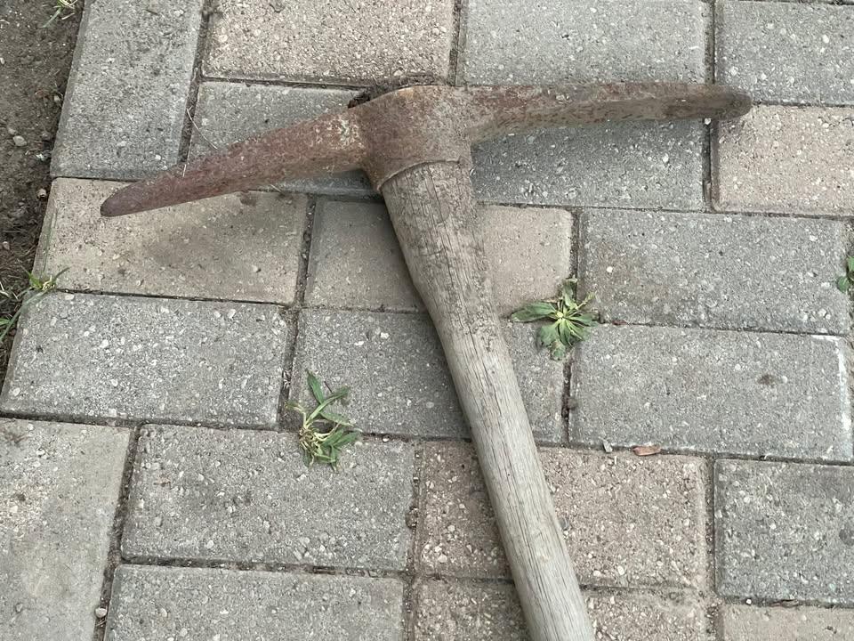 Pickaxe with Wooden Handle