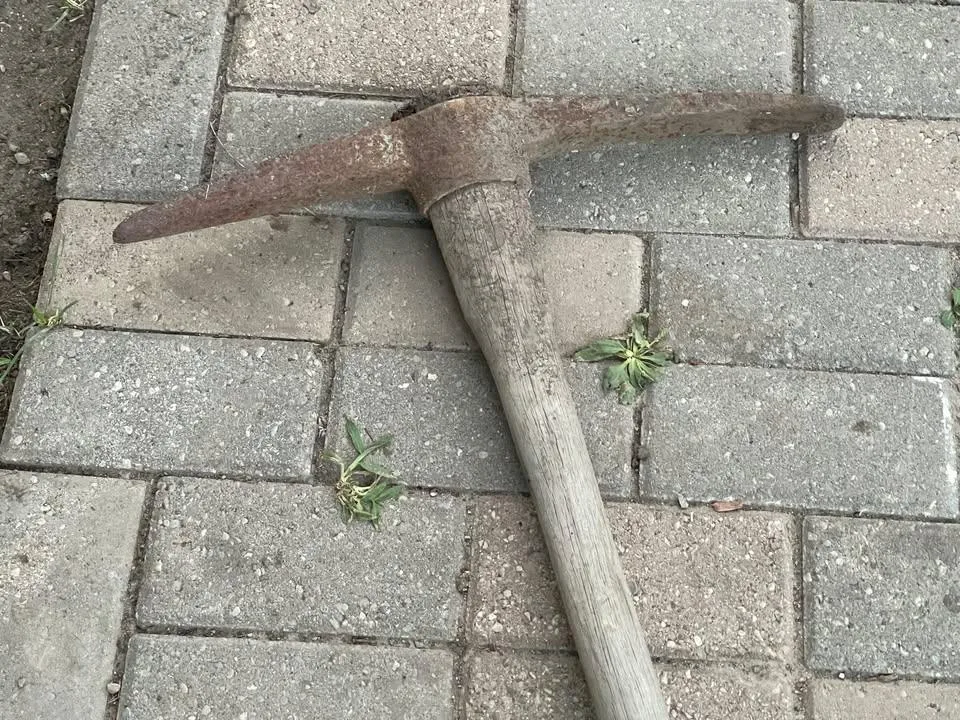 Pickaxe with Wooden Handle