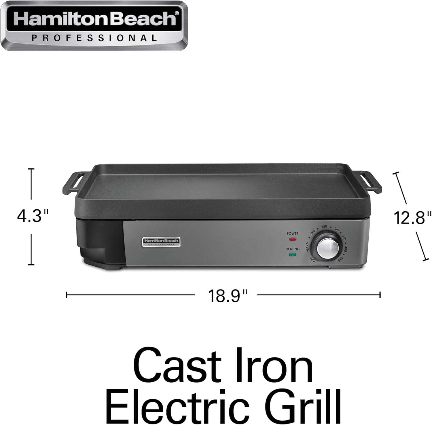 Hamilton Beach Professional Cast Iron Electric Grill - photo 4