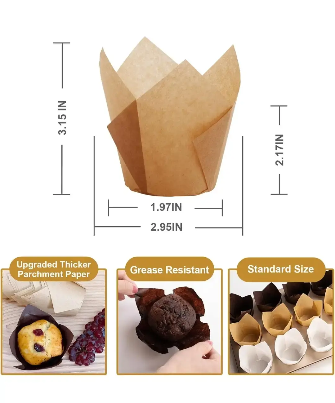 Tulip Cupcake Liners - 200 Pcs - photo 2