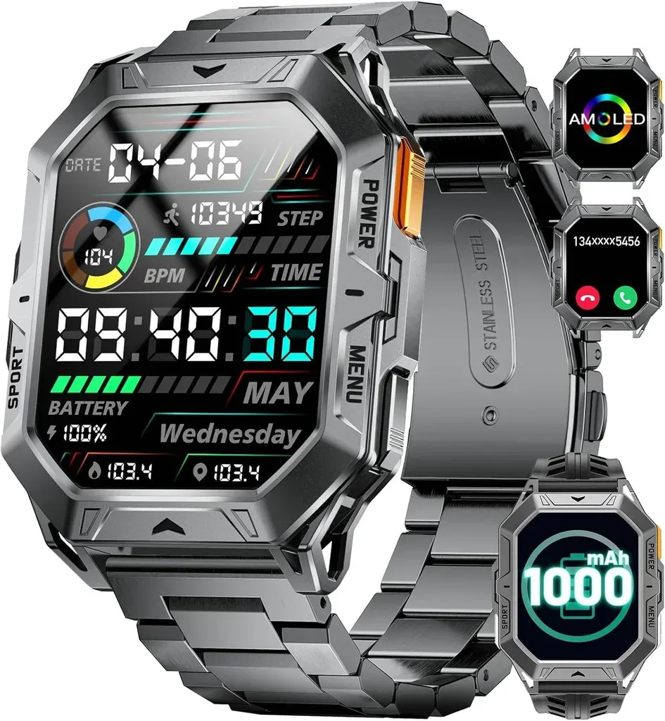HIRREO Smart Watch with 1000mAh,2.13" Big Screen Smartwatch