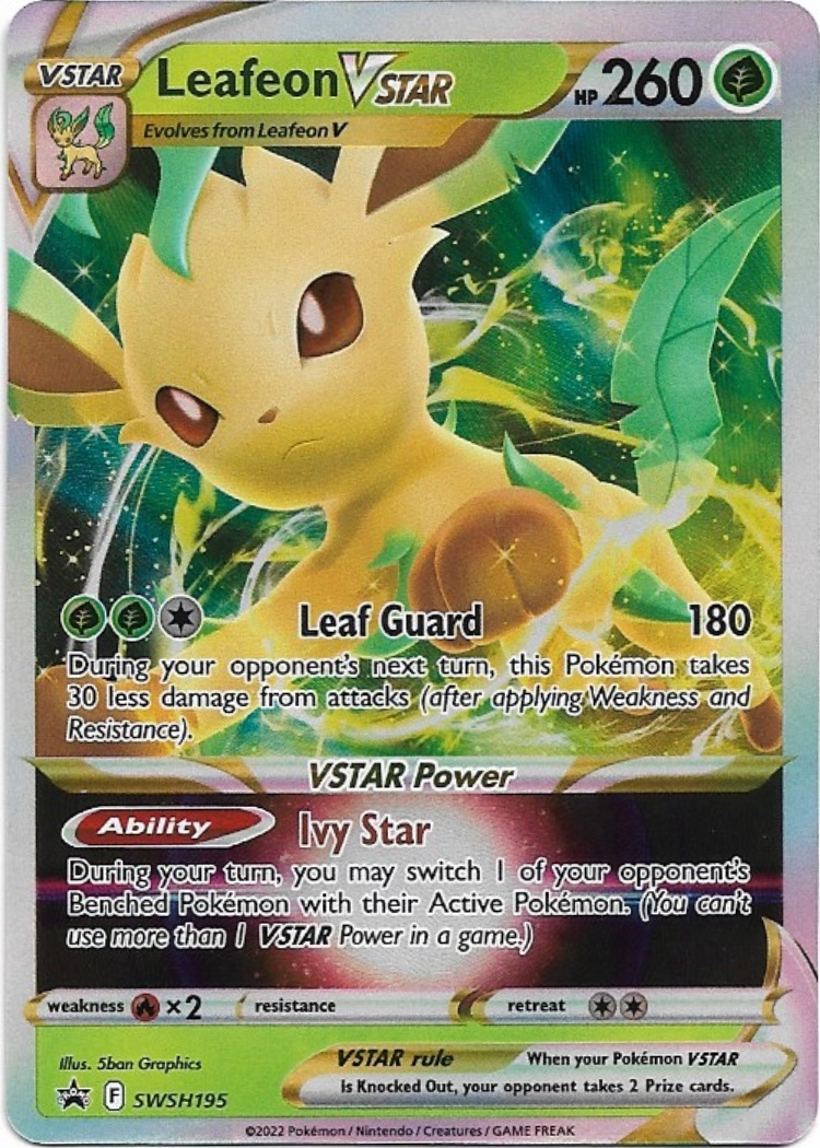 Pokemon Leafeon VSTAR SWSH195 SWSH Black Star Promo NM
