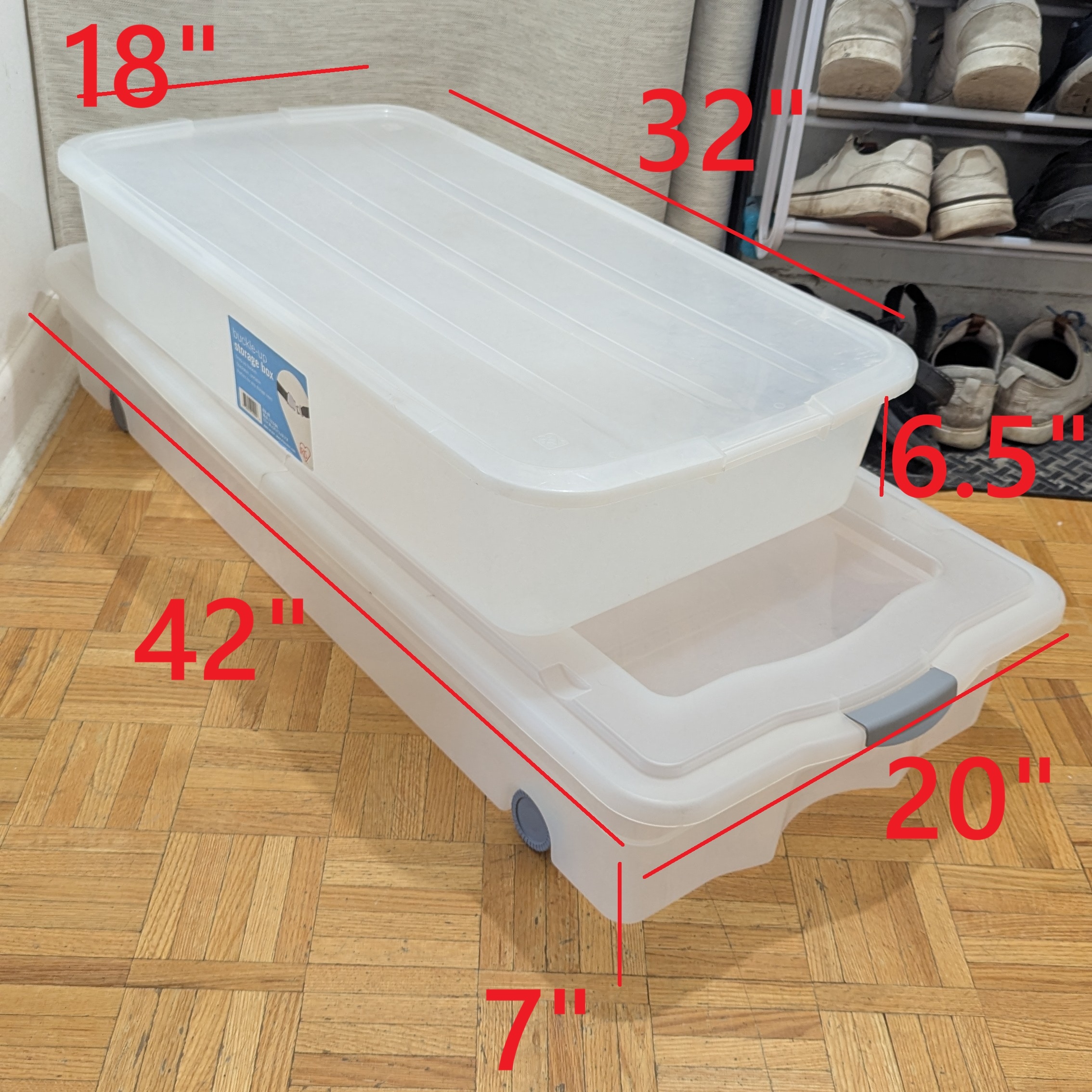 Box Storage Organizer, Under Bed Storage Bins