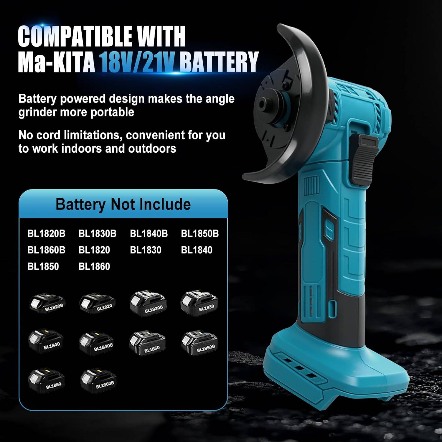 Brushless Mini Angle Grinder 3" Portable Cordless - photo 5