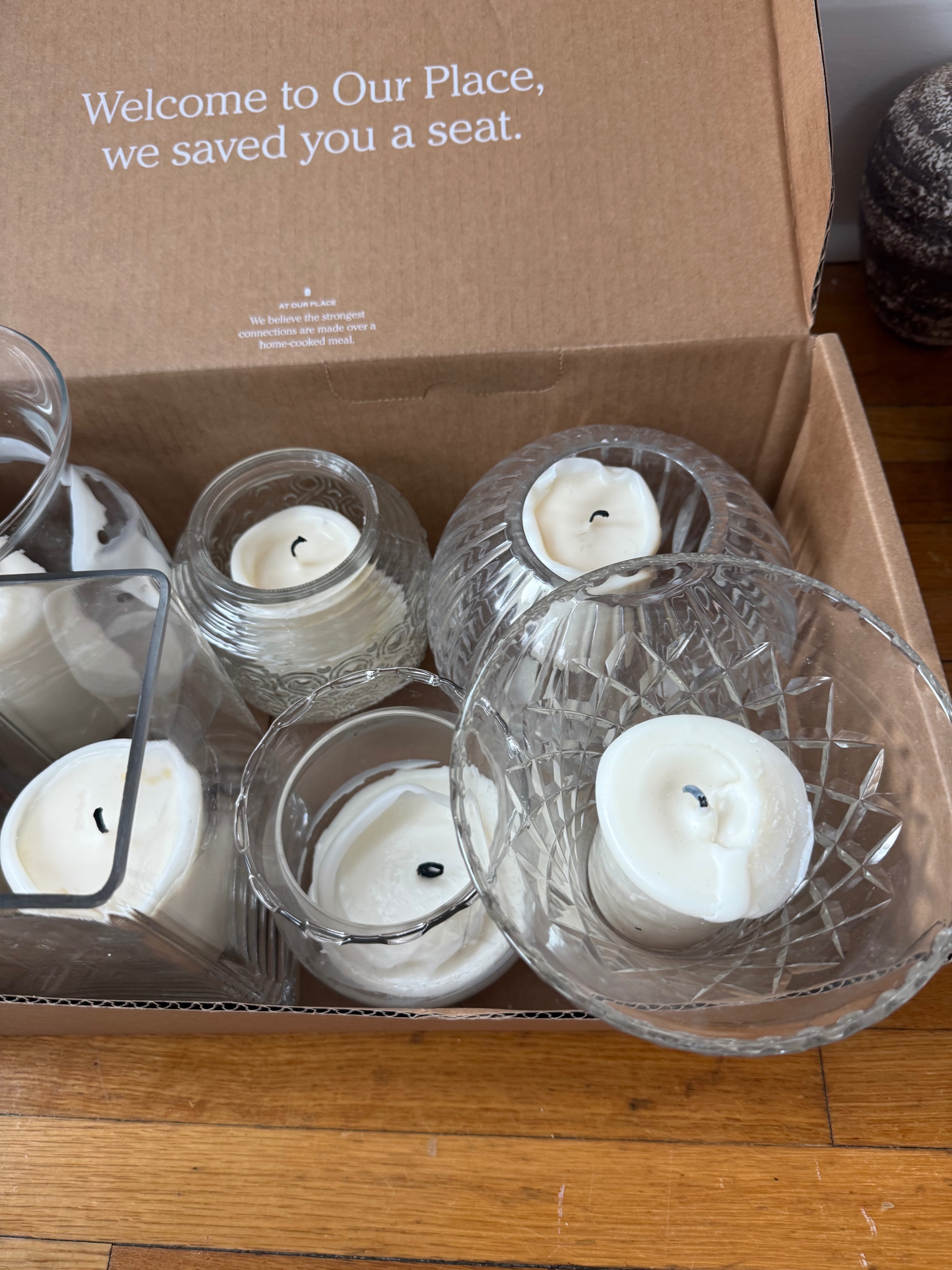 White Candles in Glass or Crystal Vases - photo 4