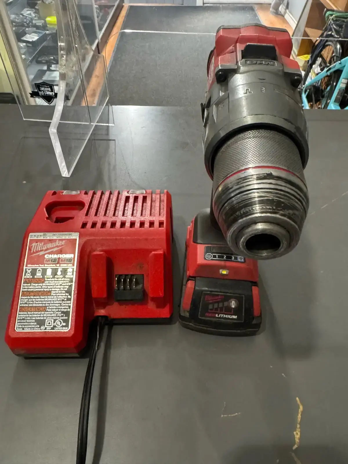 Milwaukee M18 FUEL Hammer Drill with battery and charger