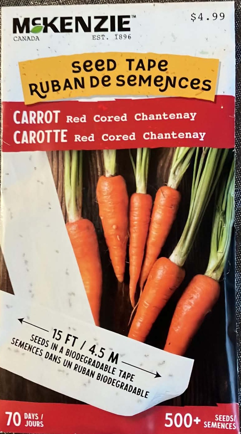 Seed Tape Carrot Red Cored Chantenay Seeds