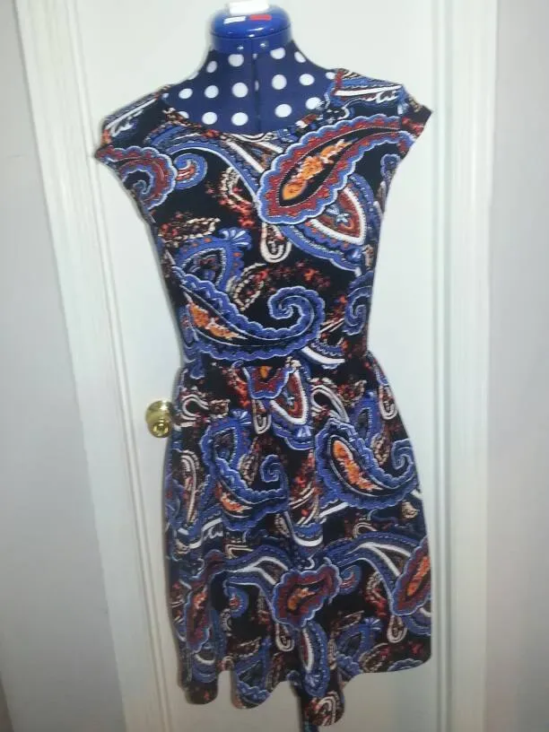 Gorgeous "Enough About Me" Blue- Back - Orangey- Toned Dress ... - photo 2