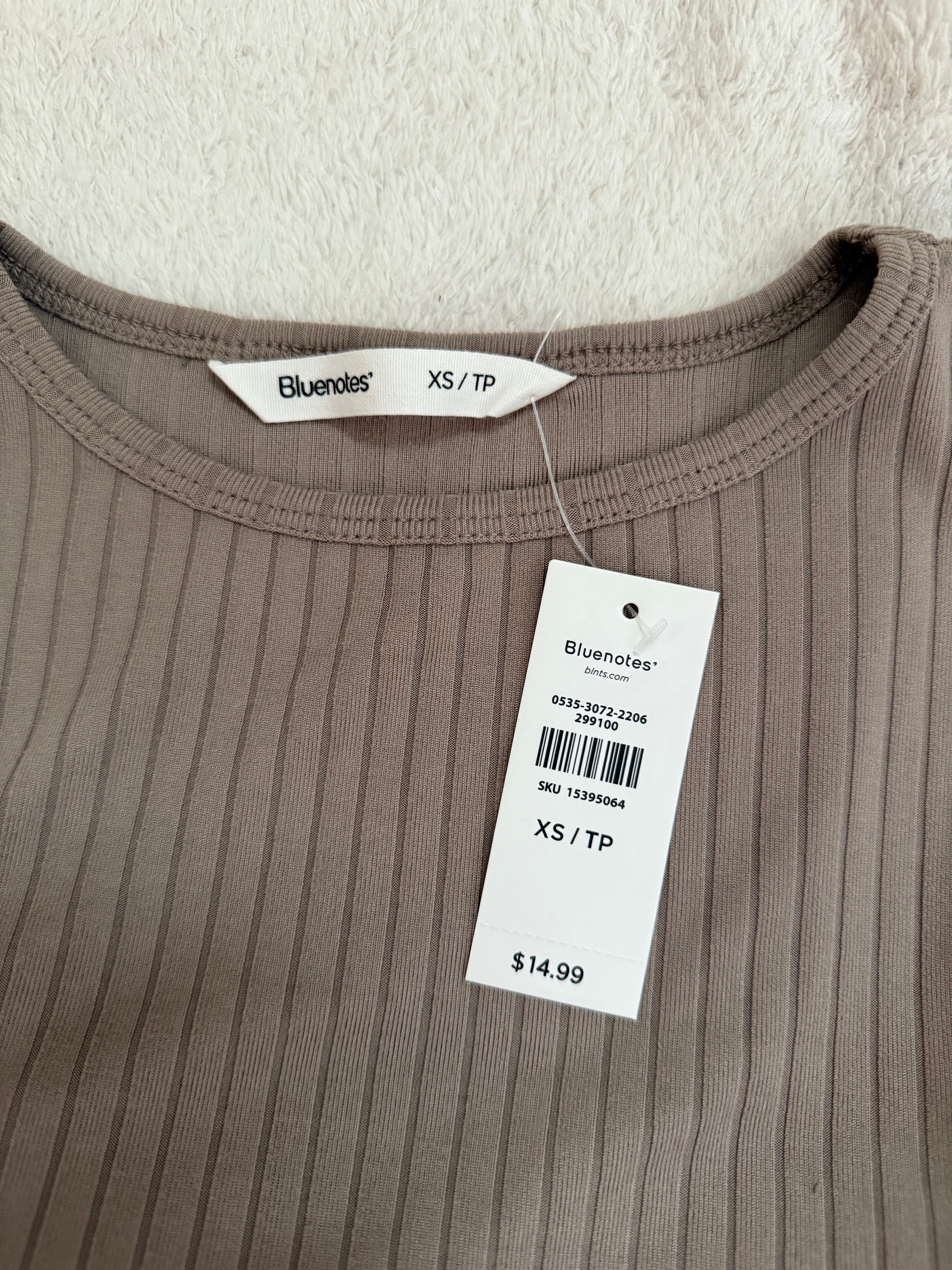 Bluenotes Ribbed Crop Tank Top - Brown - photo 2