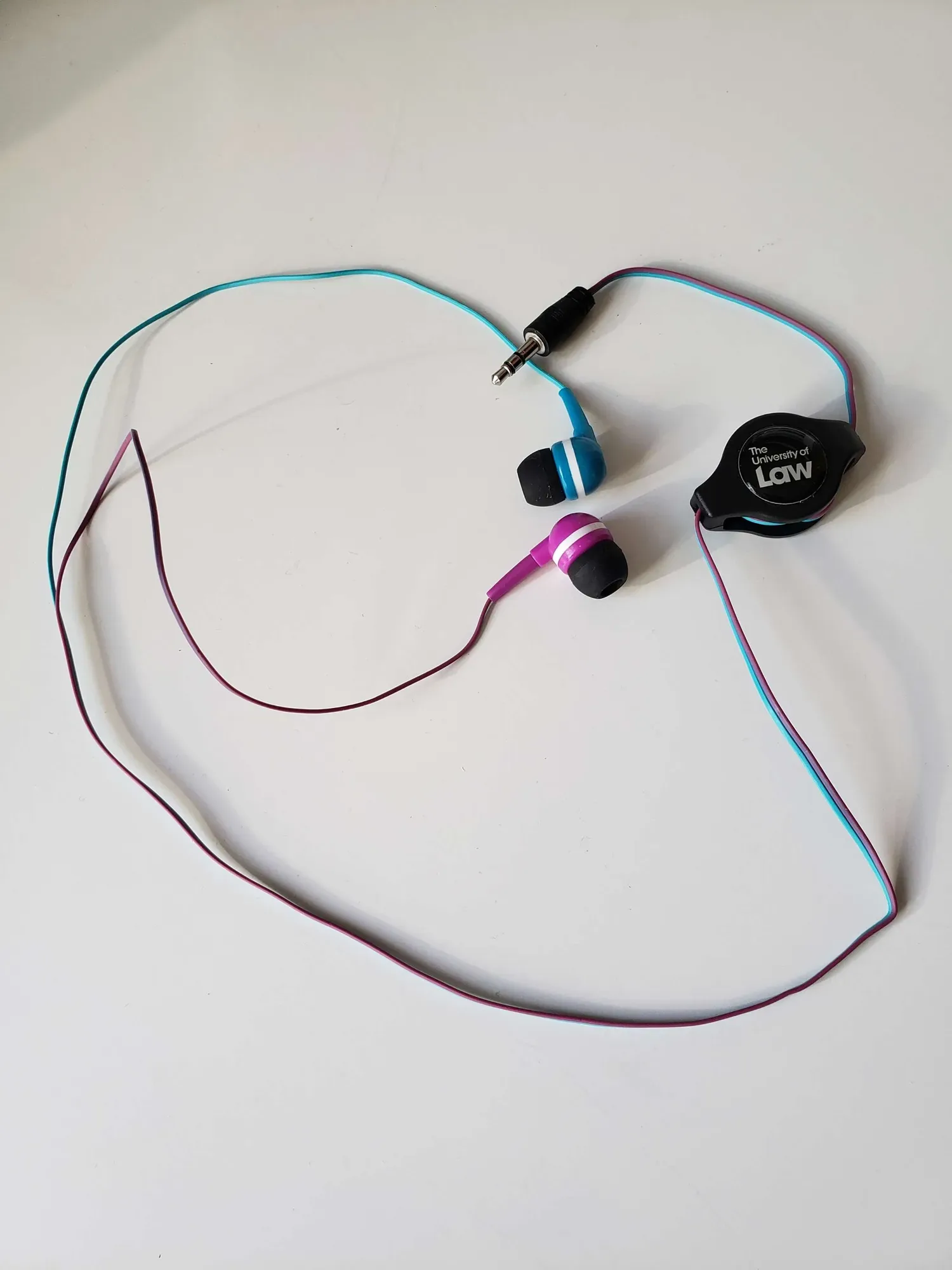 cute headphones -- simple wired audio blue and pink ear phone... - photo 2