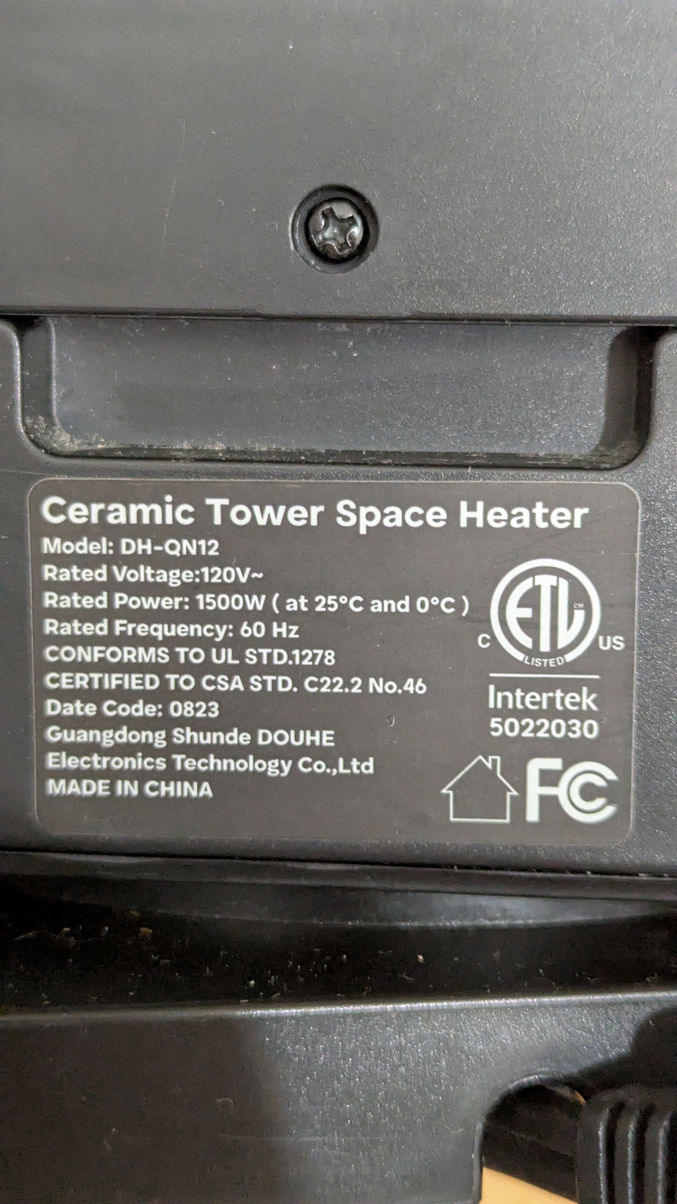 14" Oscillating Tower Ceramic Heater 1500W WITHOUT REMOTE - photo 3
