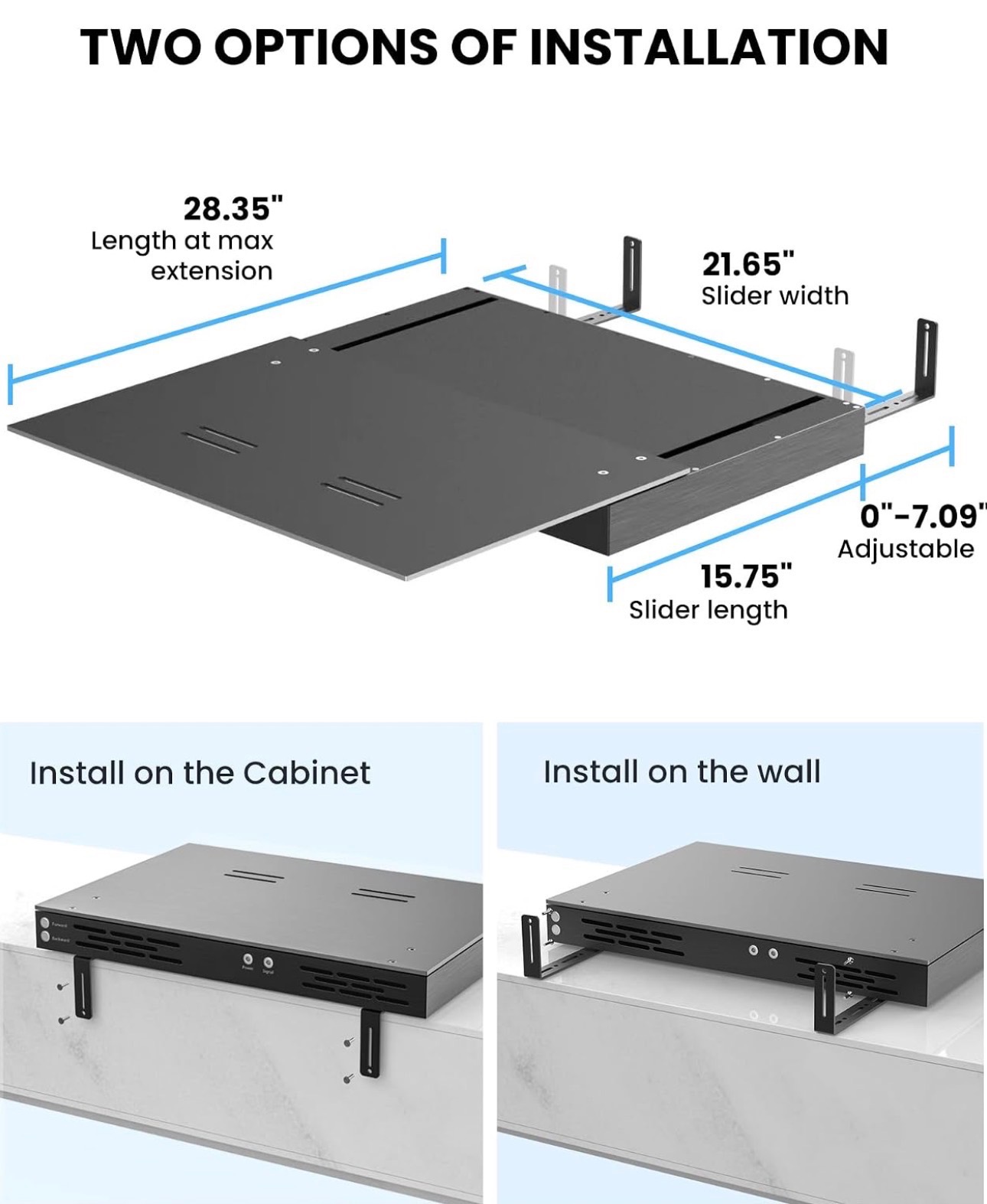 Motorized Slider Tray for UST projector extend to 120" Retractab - photo 2