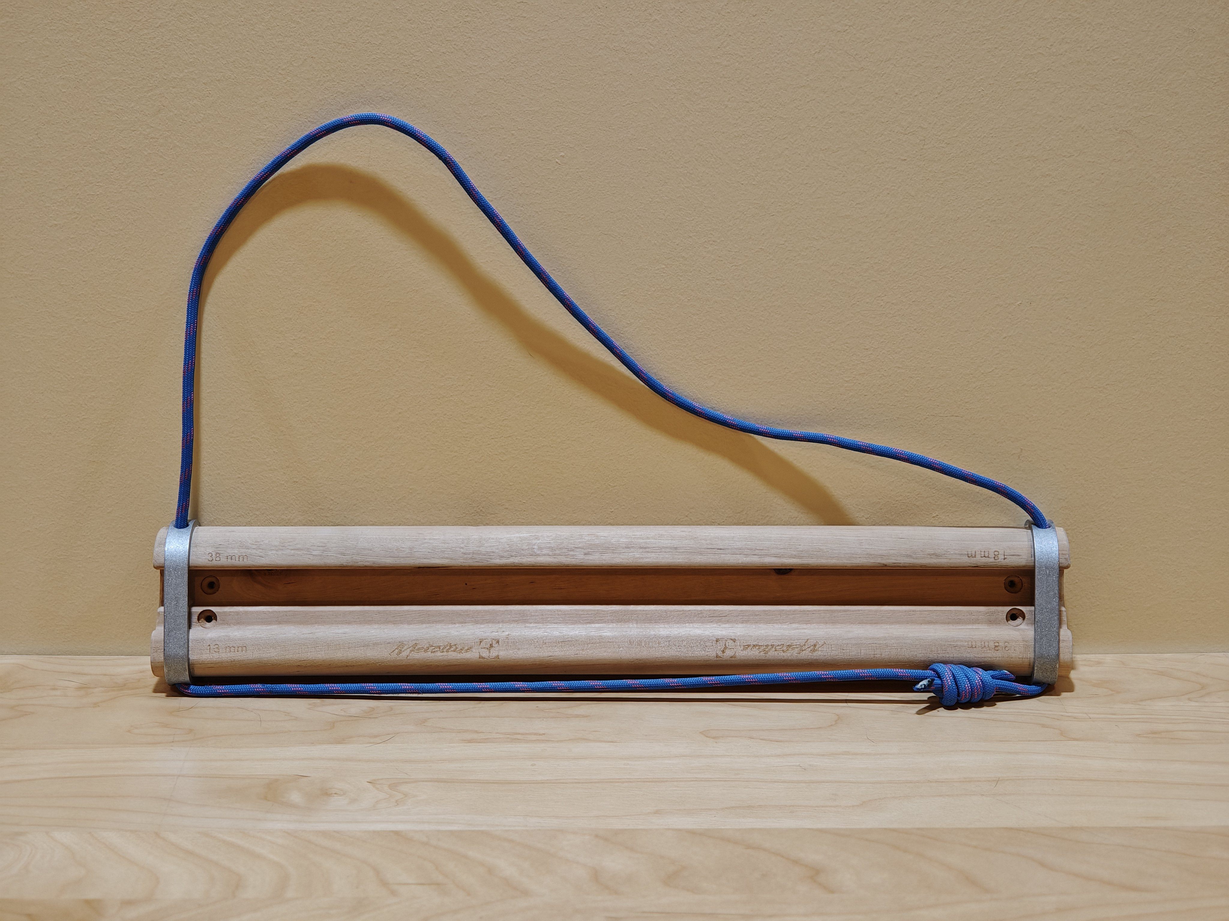Portable Wood Hangboard Training Bar - 38/18/13mm Edges