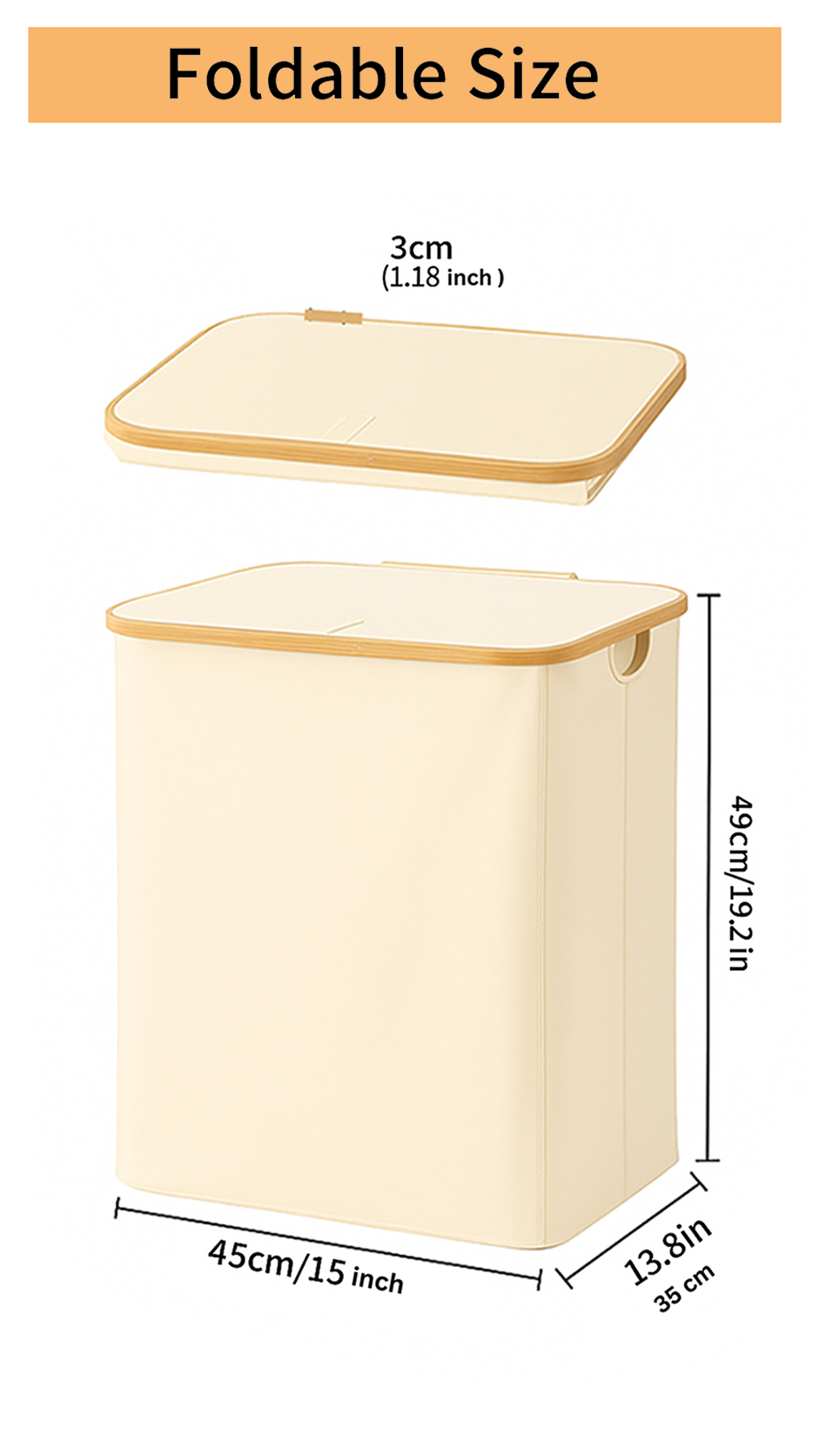 Moving Sale – Foldable Laundry Hamper with Lid & Bamboo Frame - photo 3