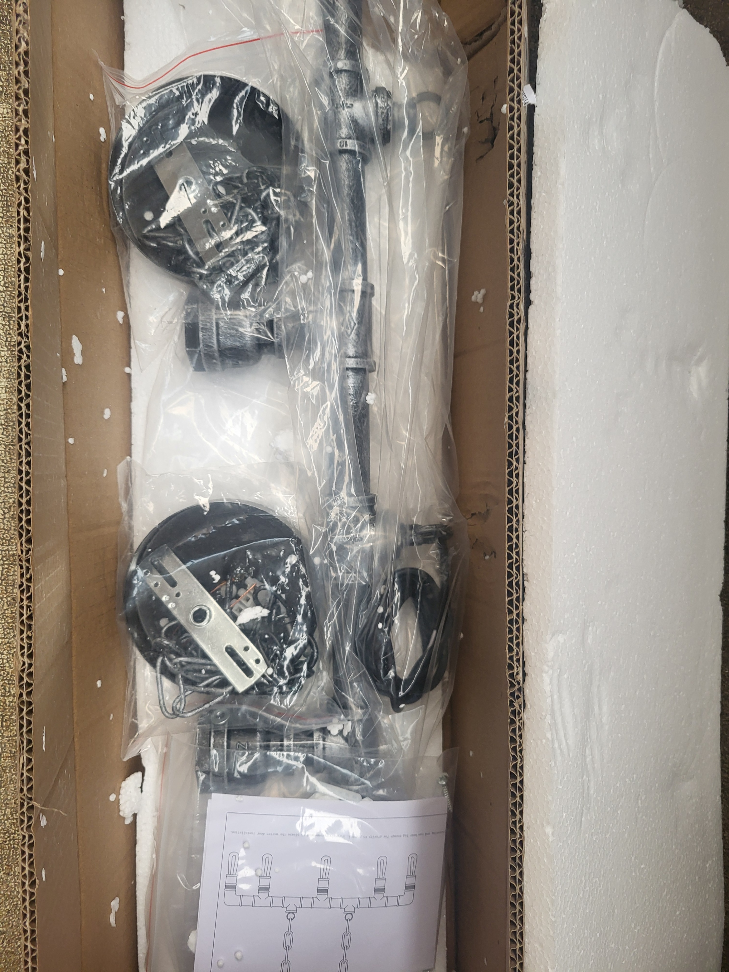 BRAND NEW 5-Light Industrial Water Pipe Chandelier - Damaged Box - photo 3