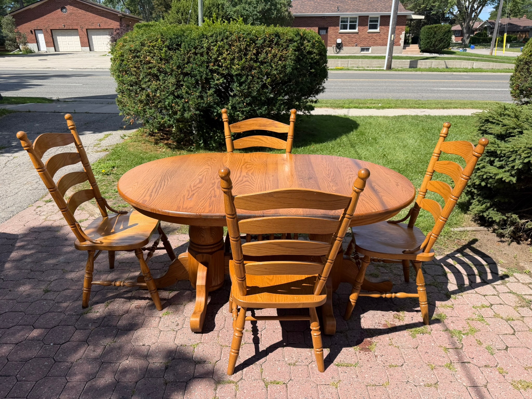Solid Oak Dining Table and Chairs