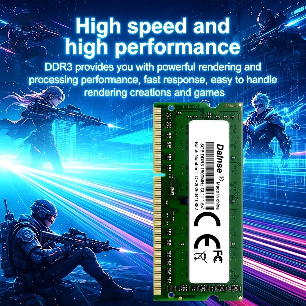 High-Speed 1.5V DDR3 8GB 1600Mhz SO-DIMM Memory Stick - photo 3