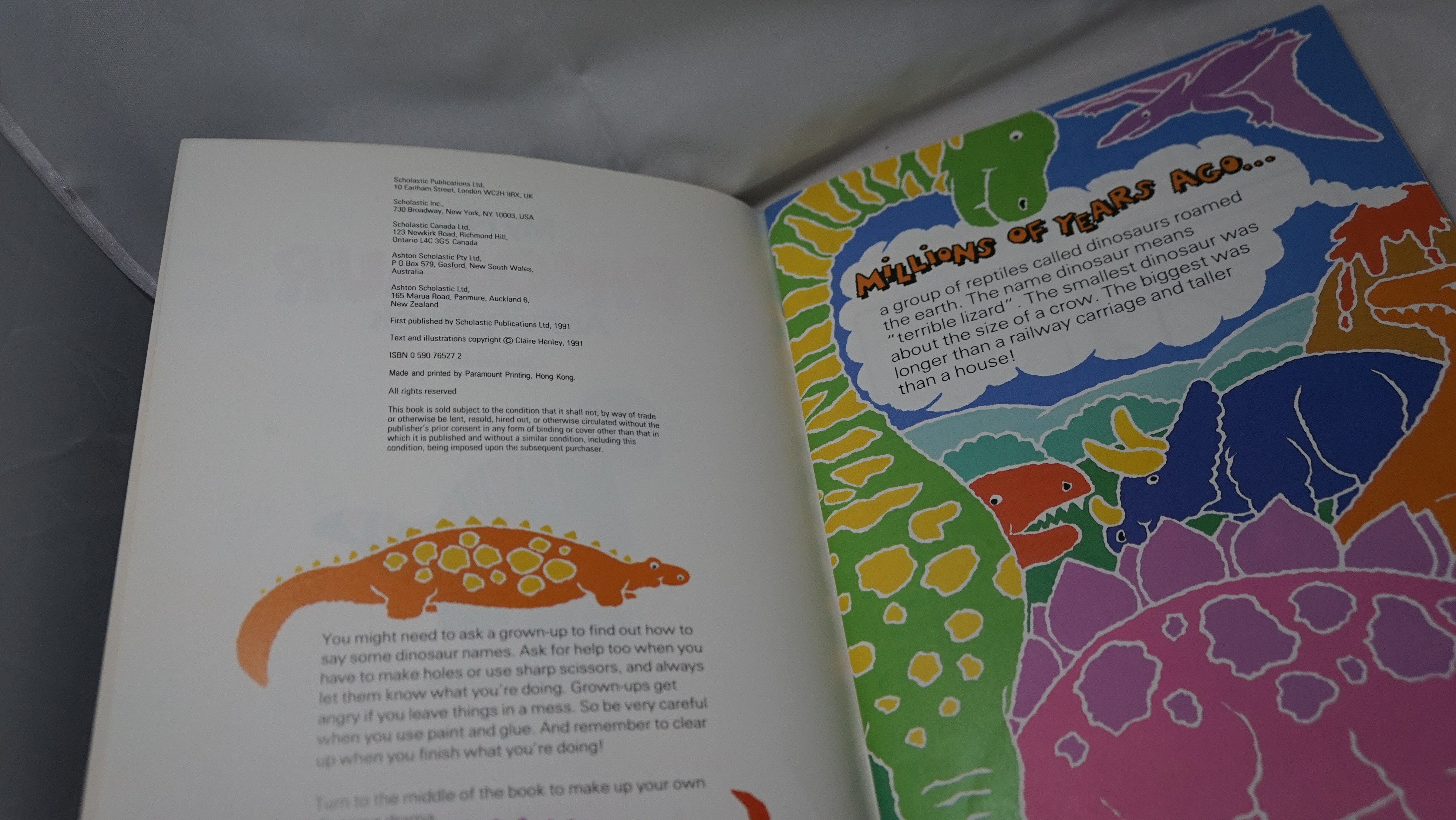 My First Dinosaur Activity Book Claire Henley 1991 Scholastic Vi - photo 3