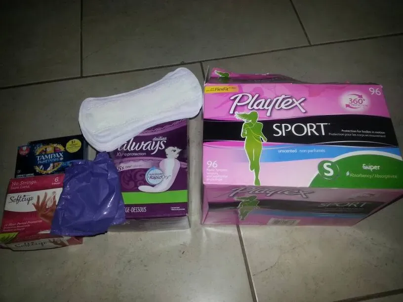 Assorted Menstrual Products: Always Dailies*9, Softcup *2