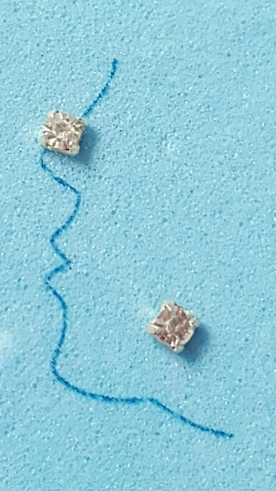Sterling Silver 925 "Diamond" (more likely CZ) nose studs
