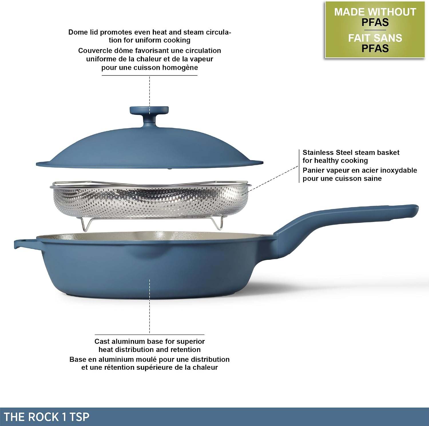 Starfrit The Rock 11" Deep Ceramic Fry Pan Set - photo 5