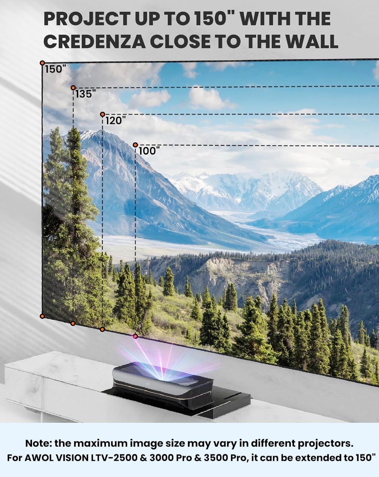 Motorized Slider Tray for UST projector extend to 120" Retractab - photo 3