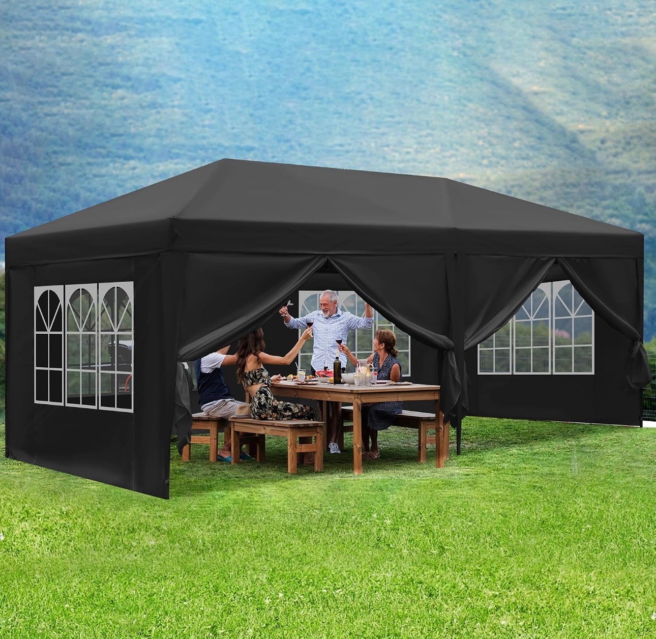 Canopy Tent 10X20' Heavy Duty Waterproof 6 Removable Sidewalls - photo 5