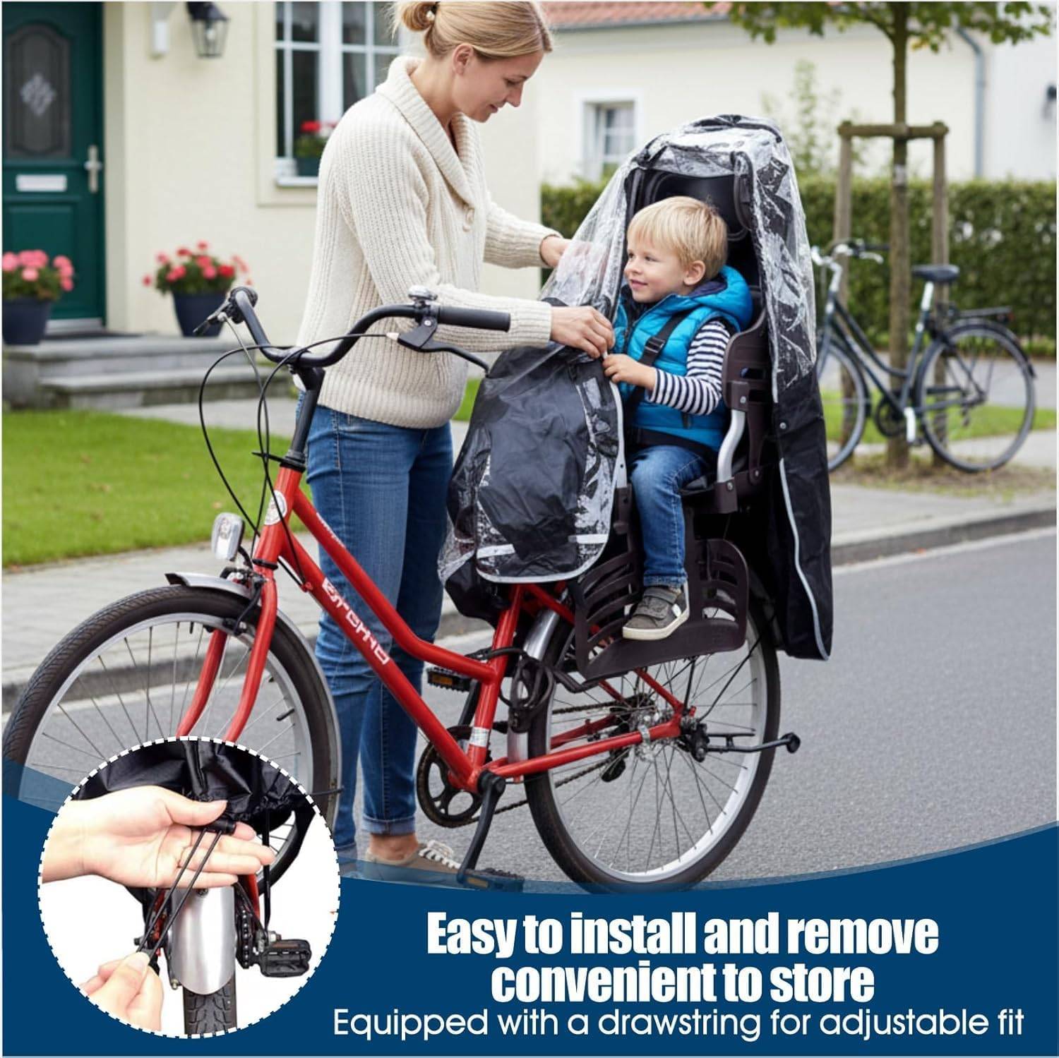 Rear Child Bike Seat Rain Cover - photo 4