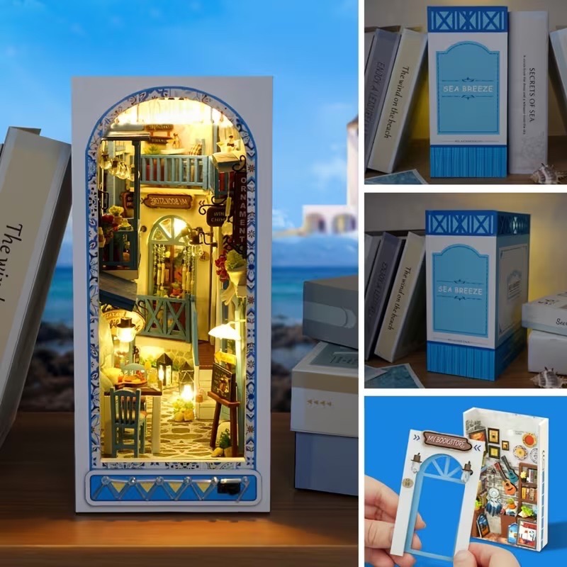 DIY Dollhouse Book Stand - Sea Breeze - Greek Islands Street - photo 2