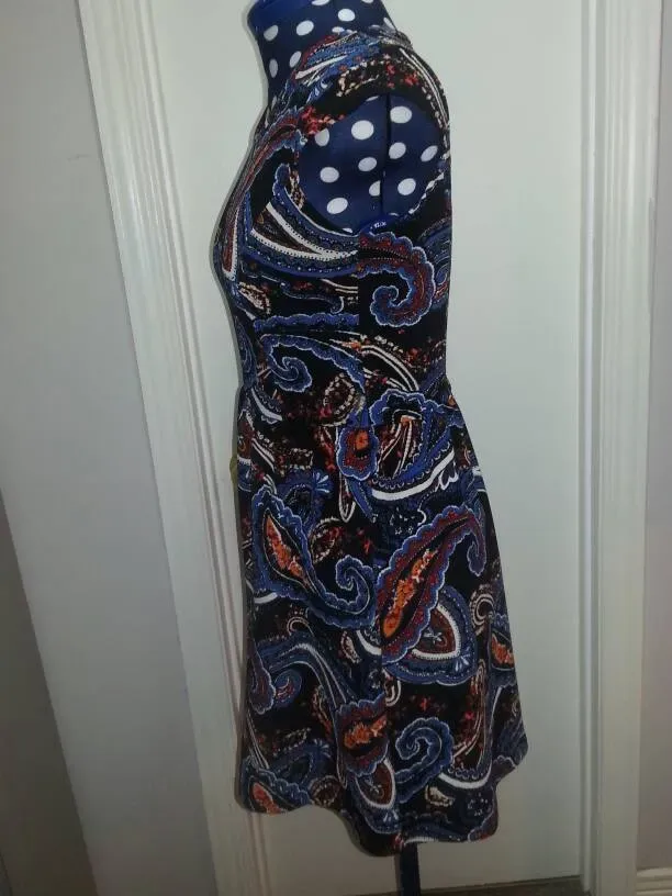 Gorgeous "Enough About Me" Blue- Back - Orangey- Toned Dress ... - photo 3