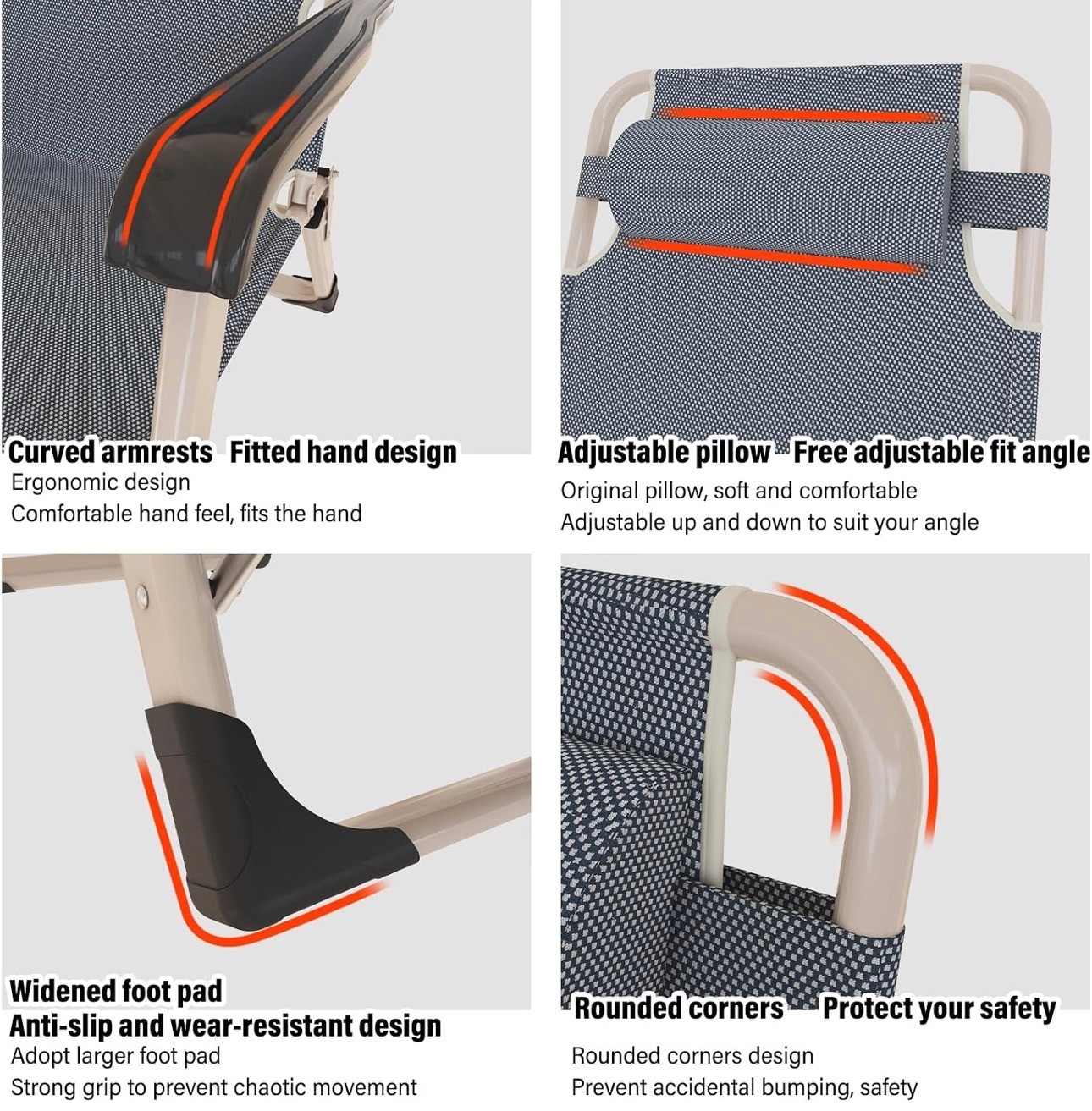 Multipurpose Reclining Chair Foldable Detachable Headrest Adjust - photo 5