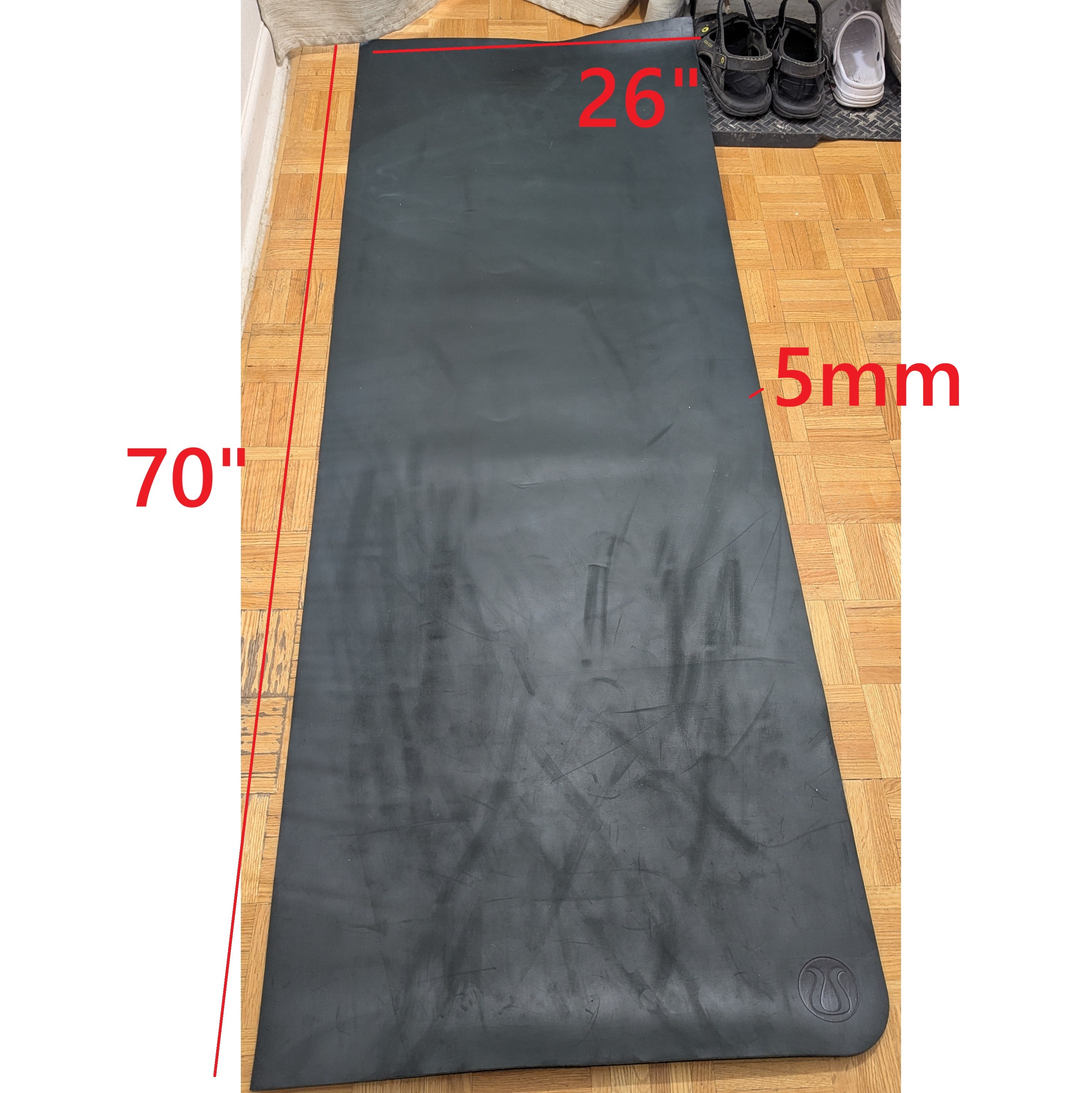 Lululemon 5mm Non-Slip Yoga Runner Rug Mat Carpet Rubber 71x26"