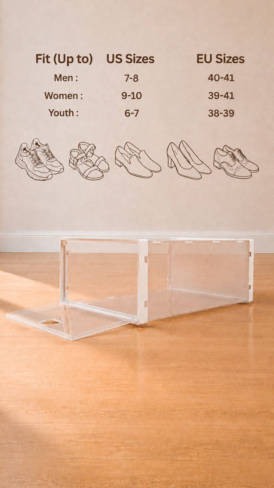 Moving Sale-4 Clear Stackable Shoe Boxes