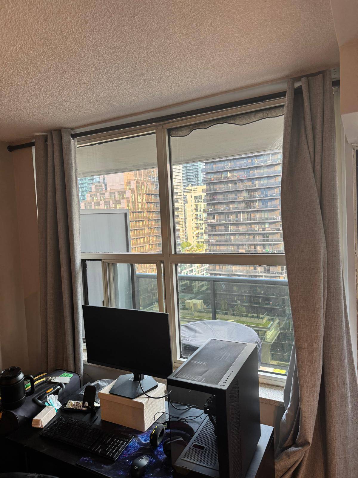 Large Room Divider Tension Rod + Curtain – No Drilling – $50 - photo 4
