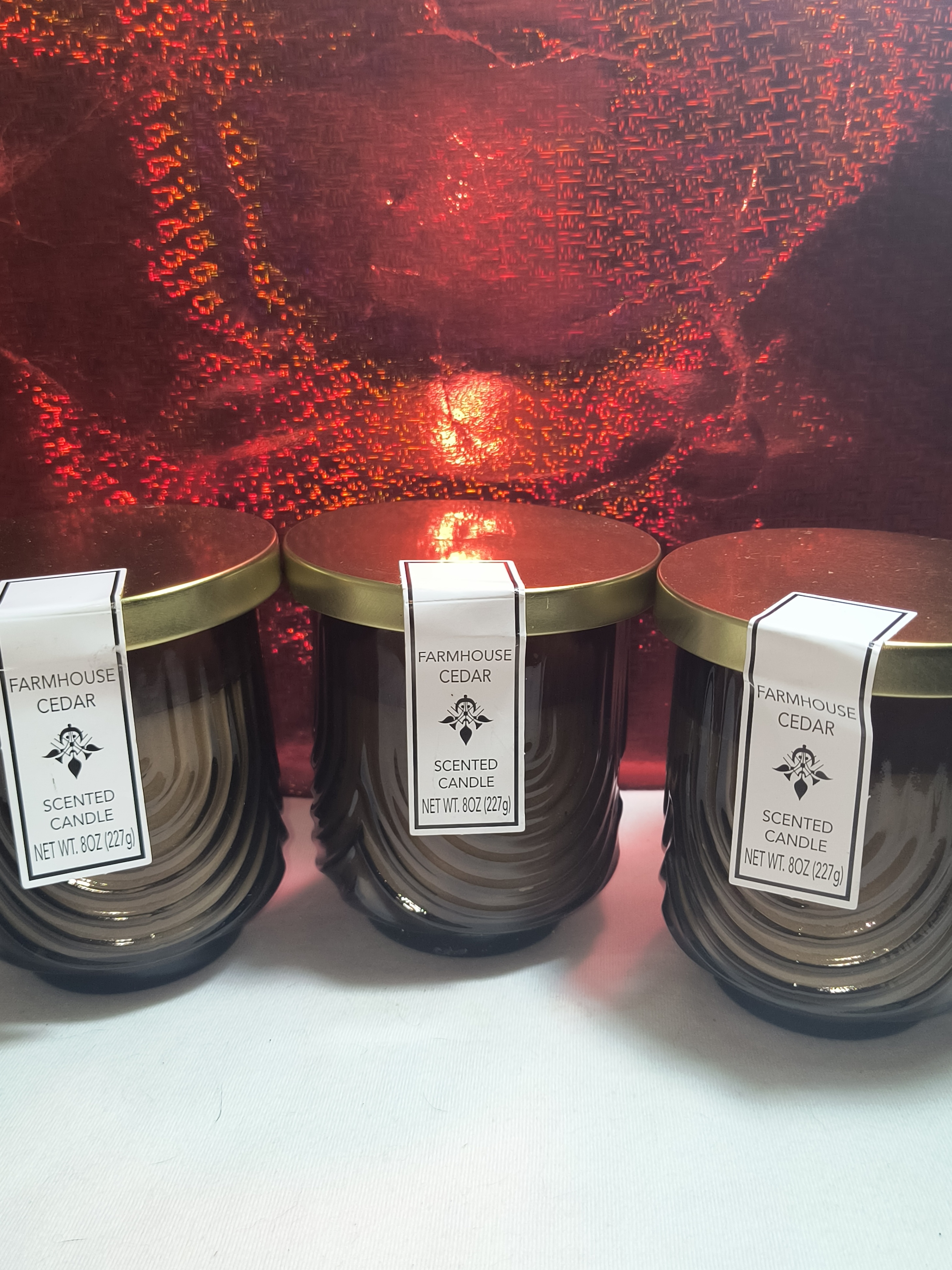 3x Cedar Farmhouse Scented Candles Amber! - photo 4