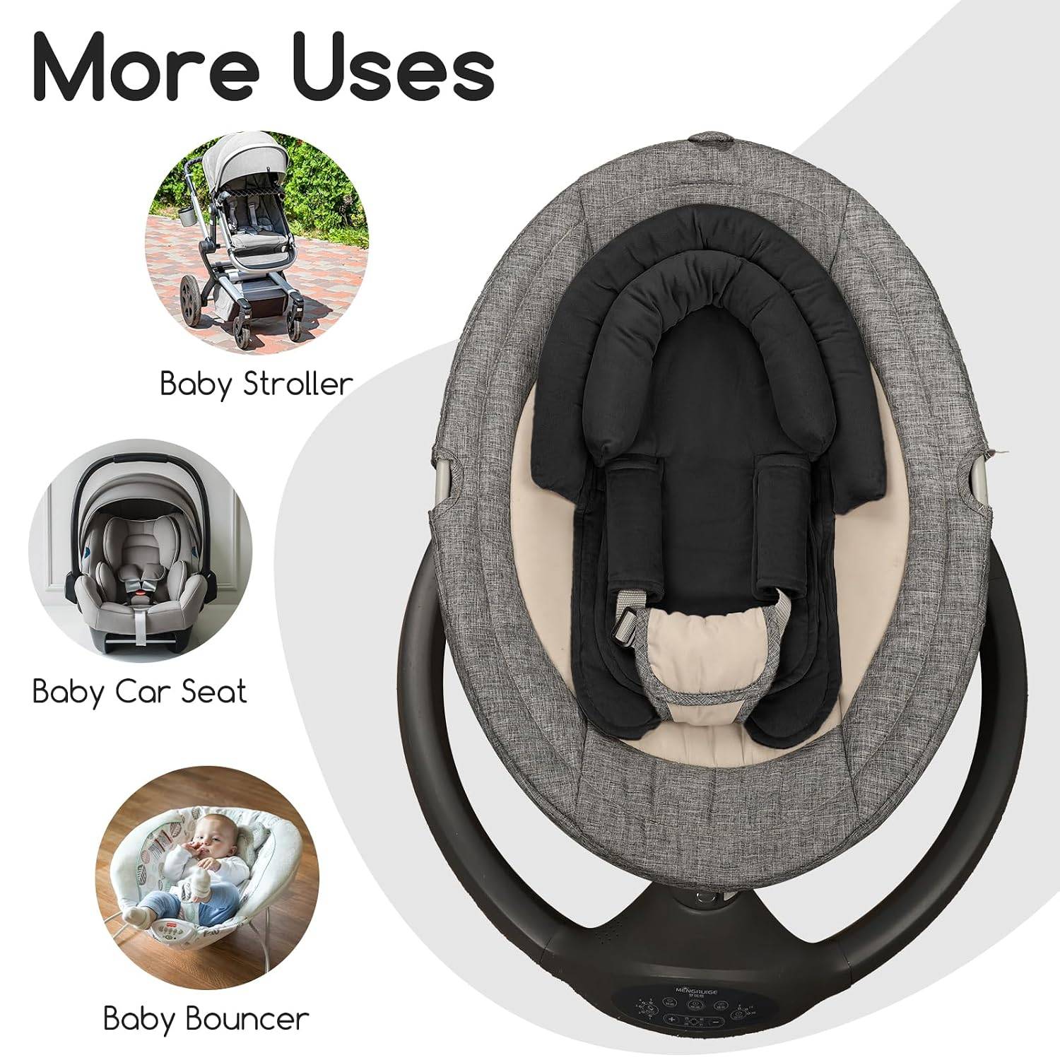 NEW~ Black Infant Car Seat Head Support Insert - photo 5