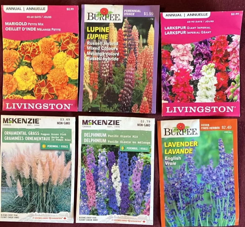Flower Seeds Marigold Lupine Larkspur Ornamental Grass