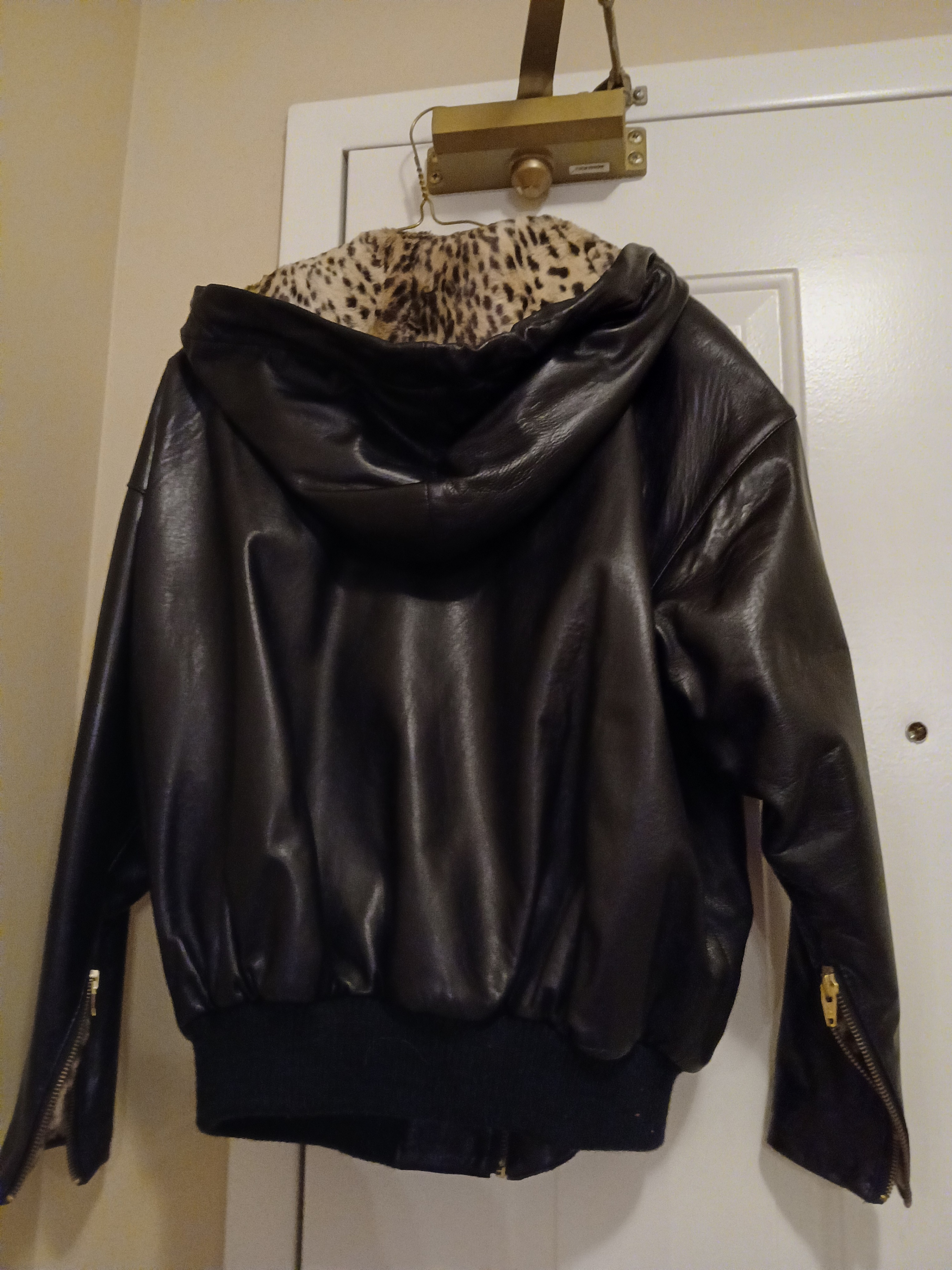 Corbo Faux Leather Hooded Bomber Jacket - photo 2