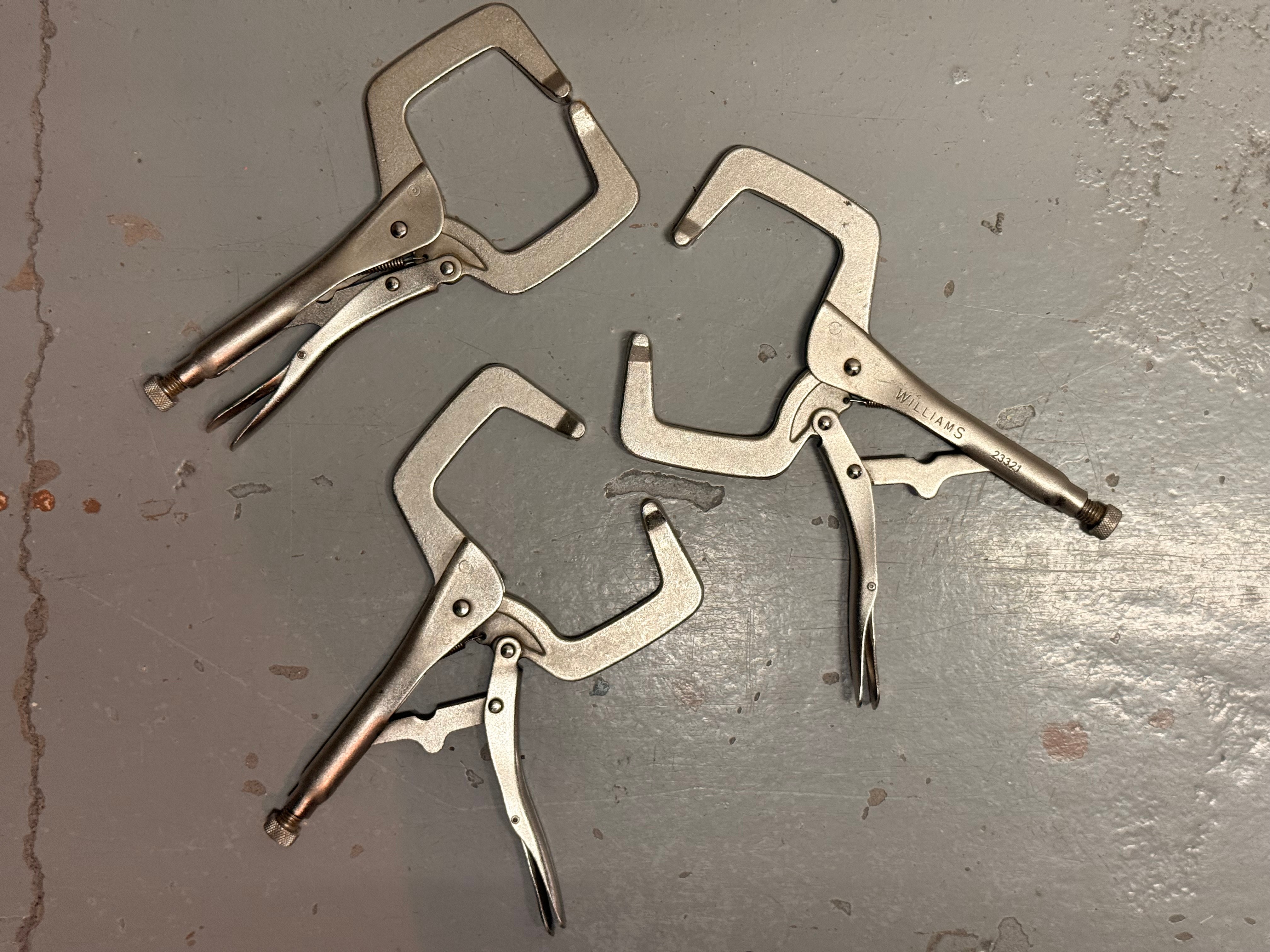 Set of 3 Williams Locking C-Clamps