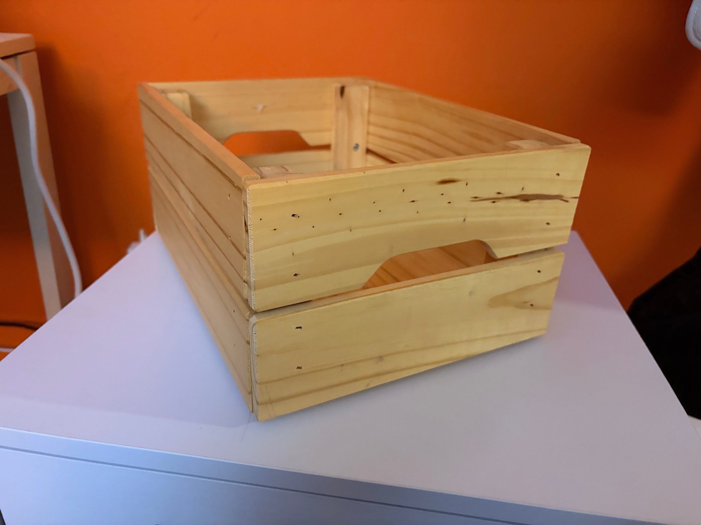 Wooden slatted storage crate - photo 2