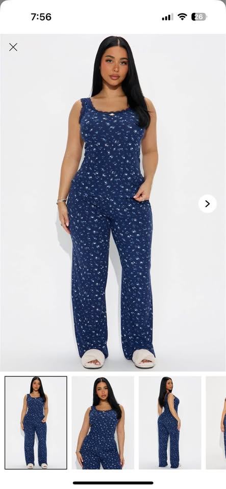 FashionNova-Dreamy Era Ribbed PJ Pant Set - photo 2