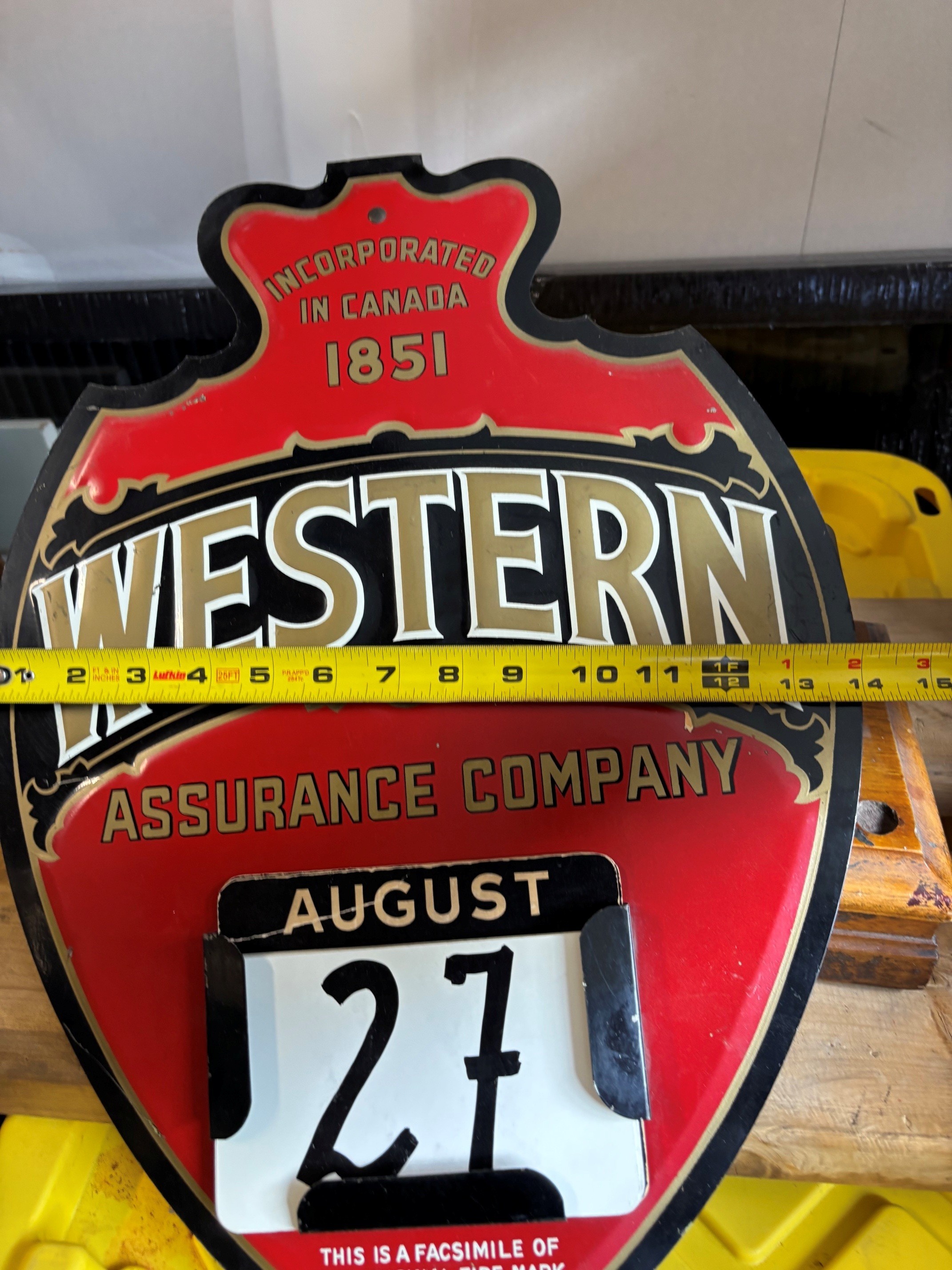 Western Assurance Company Vintage Calendar Sign - photo 2