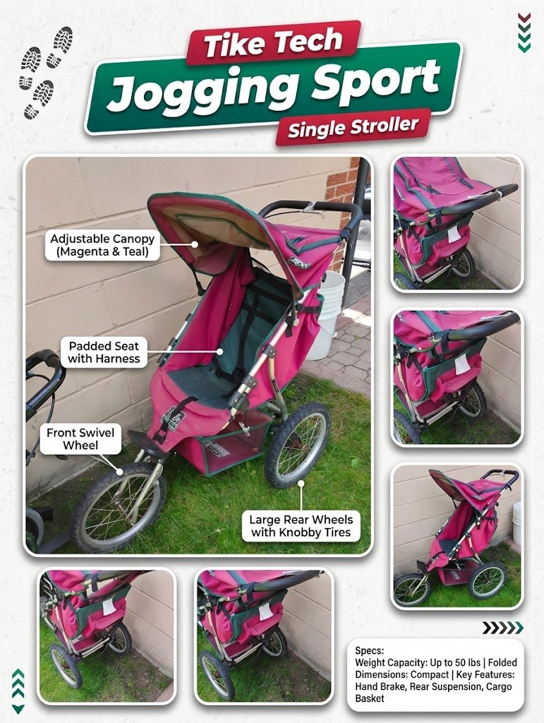 Tike Tech Jogging Sport Single Stroller