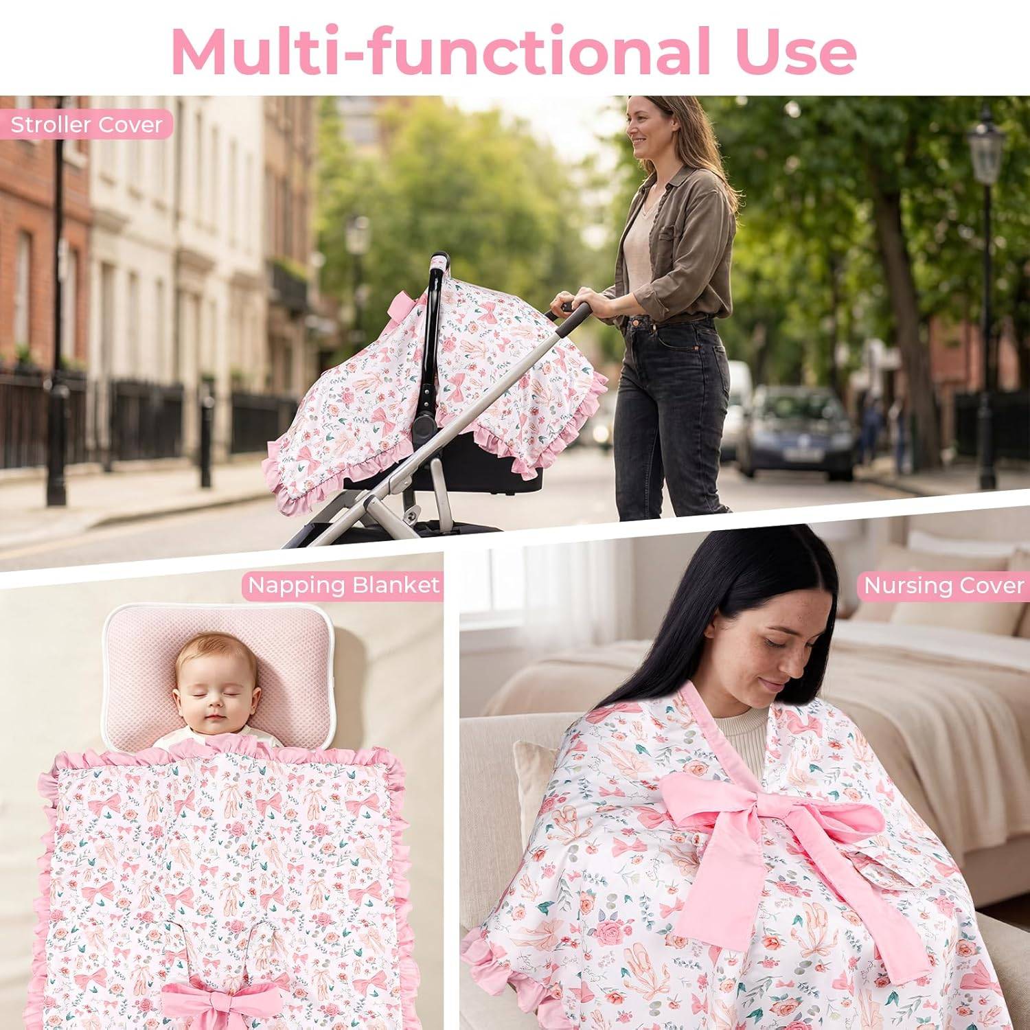 NEW~ Pink Baby Car Seat Cover & Nursing Cover - photo 2