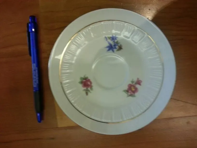 Pretty Gold-Rimmed Floral Pattern German "China" Plates (Set ... - photo 4