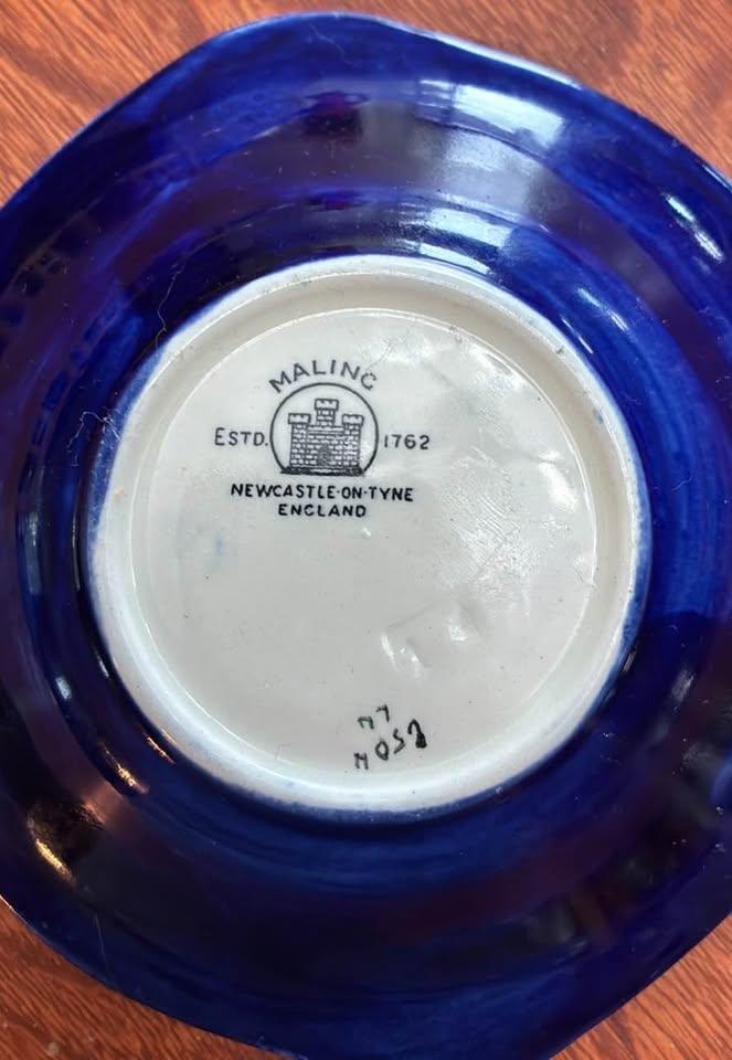 Vintage Maling Cobalt Blue Peony 5.5” Dish - photo 3