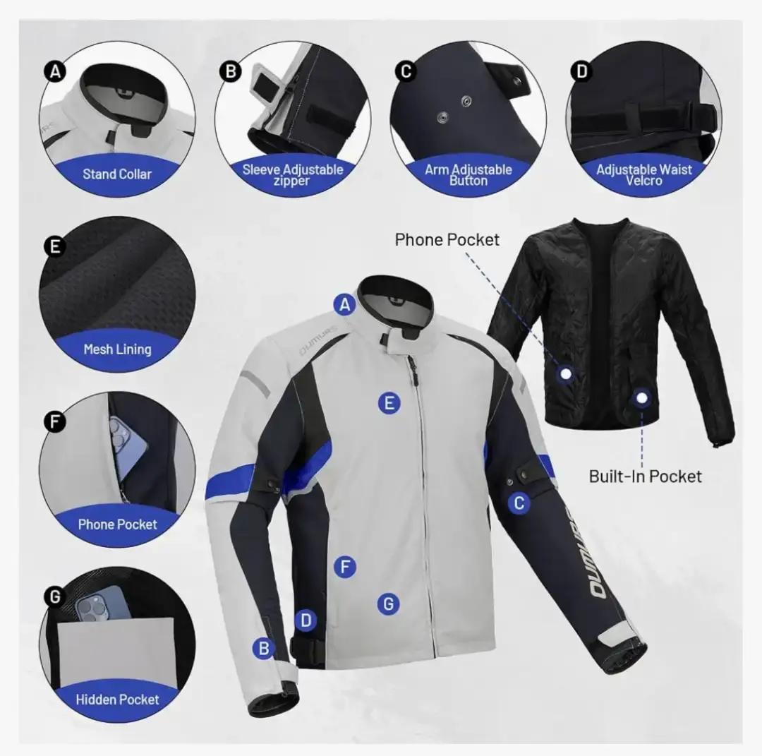 OUMURS Motorcycle Jacket Size XL - photo 2