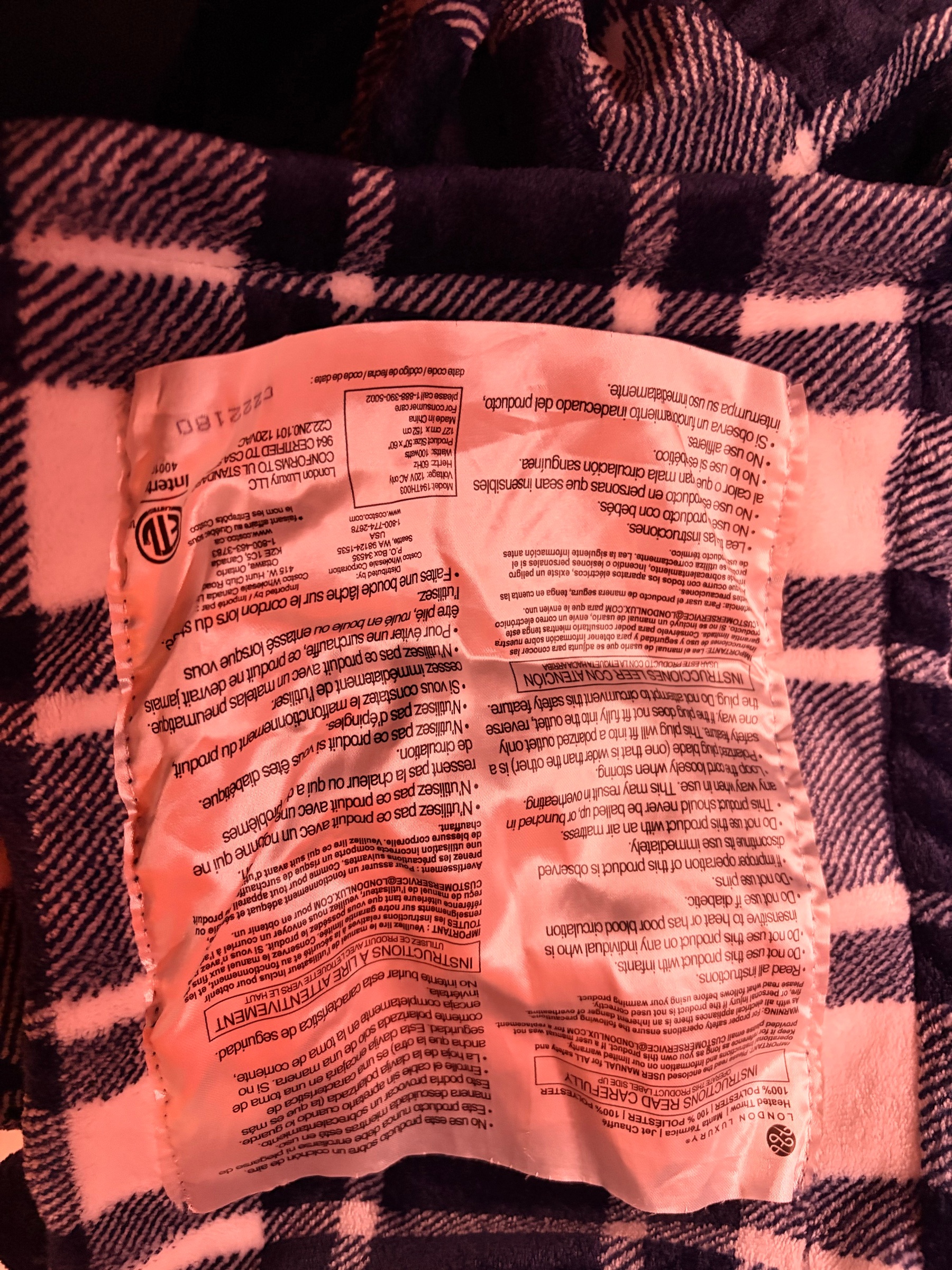 Electric heated throw blanket (plaid, w/ controller) - photo 5